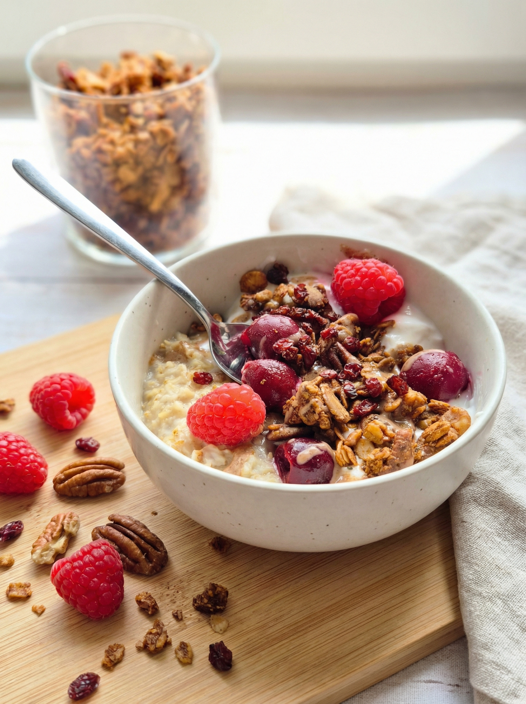 Granola pekan berberys palone masło