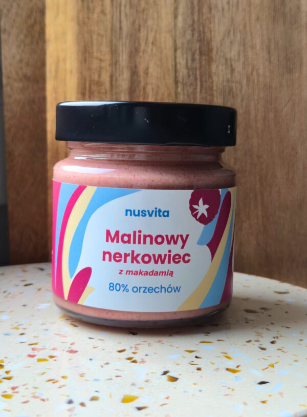 Krem Malinowy nerkowiec z makadamią