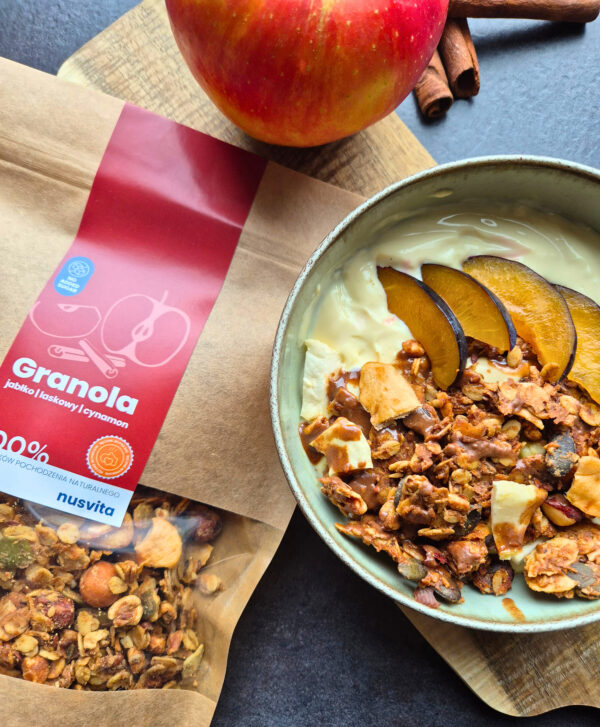 Granola jabłko, laskowy, cynamon - bez dodatku cukru - obrazek 2
