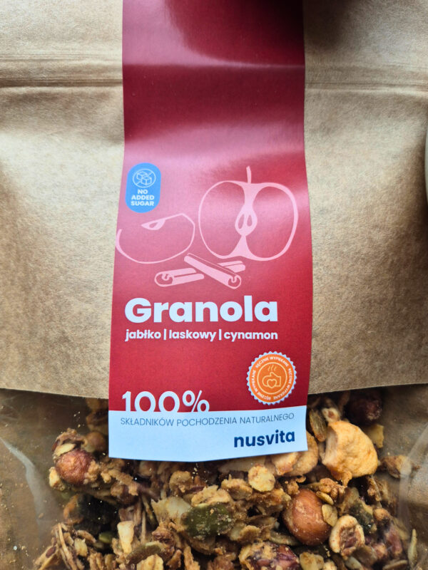 Granola jabłko, laskowy, cynamon - bez dodatku cukru - obrazek 4