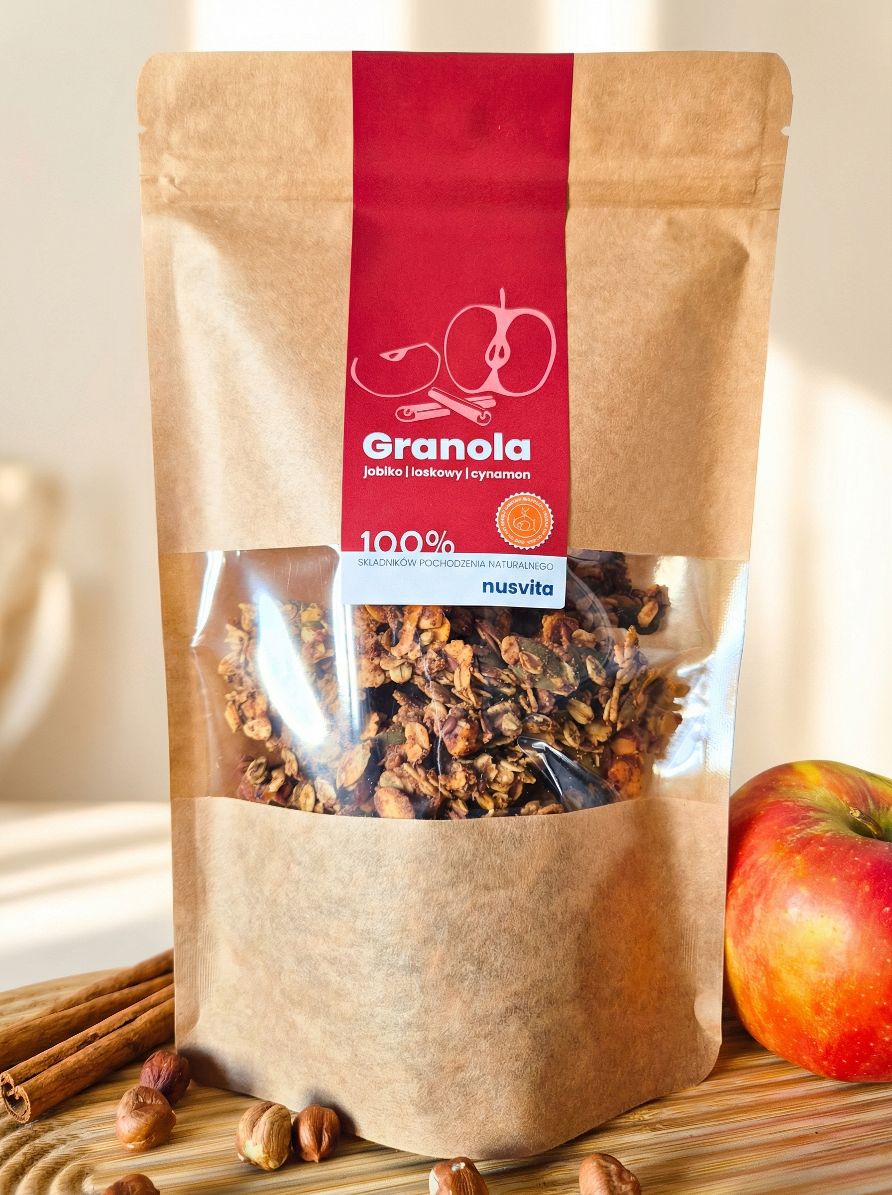 Granola jabłko, laskowy, cynamon - obrazek 3