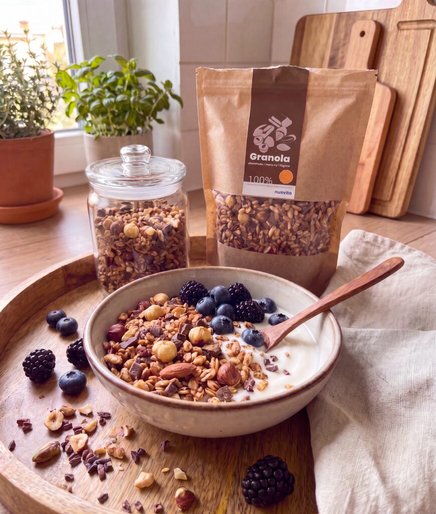Granola czekolada laskowy migdał
